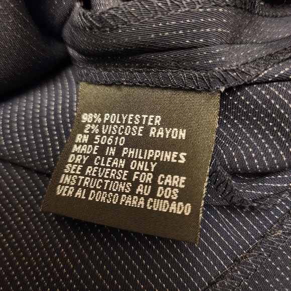 Kasper Navy Blue Pinstripe Lightweight Blazer Size 8 - Picture 10 of 12